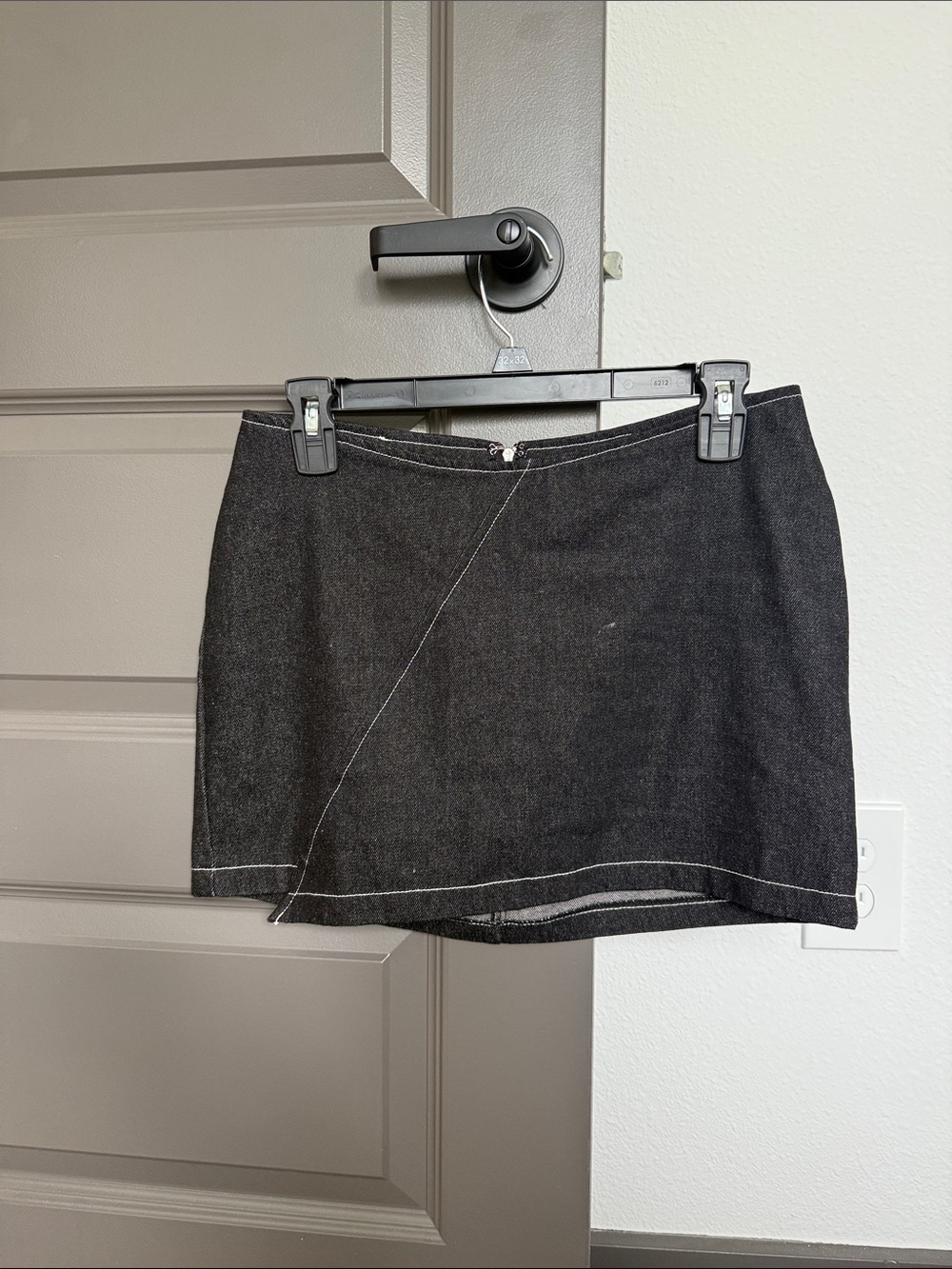 Fashion Nova Black Mini Skirt with Contrast Topstitching